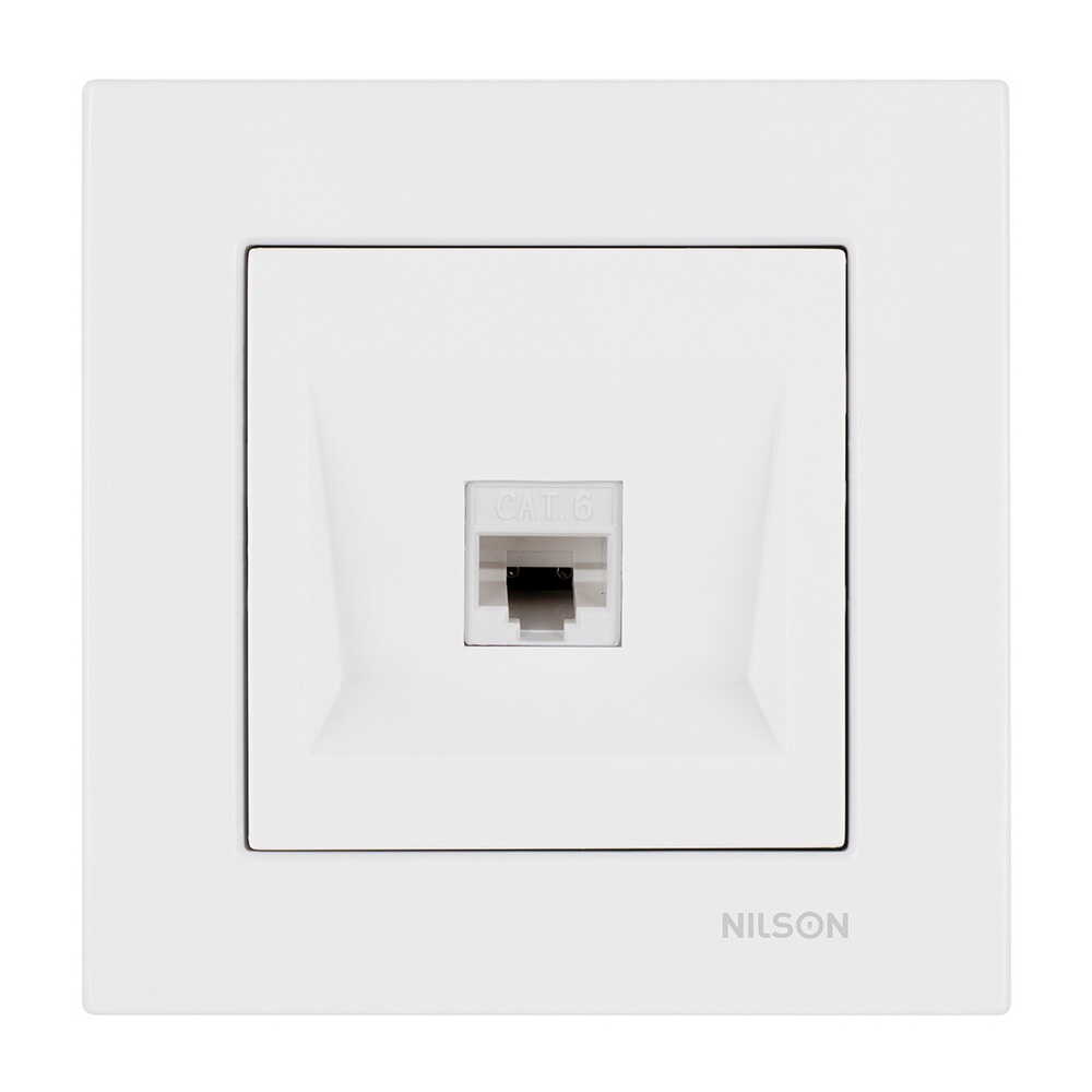 Розетка Nilson Moda белая компьютерная CAT6e RJ45